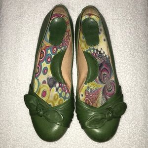 Born ballet flats - Green, Size 11, Leather